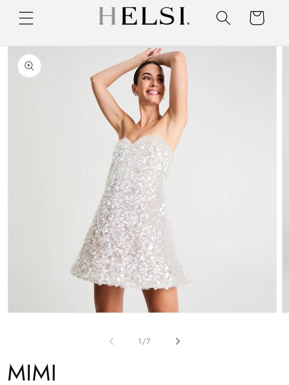 Mimi Strapless White Sequin A-Line Mini Dress